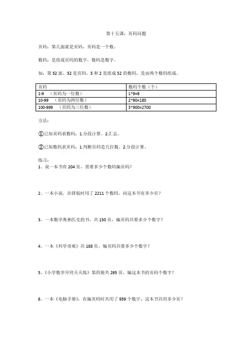 第十五课：页码问题