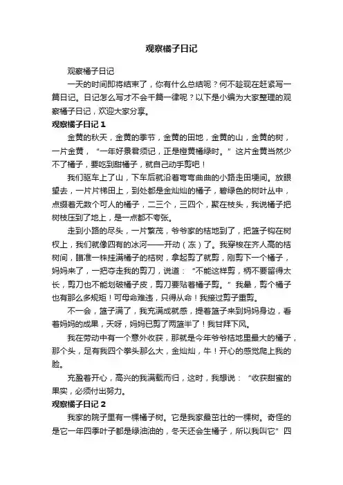 观察橘子日记