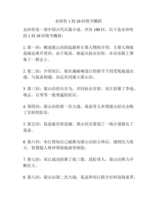 水浒传1到10回情节概括