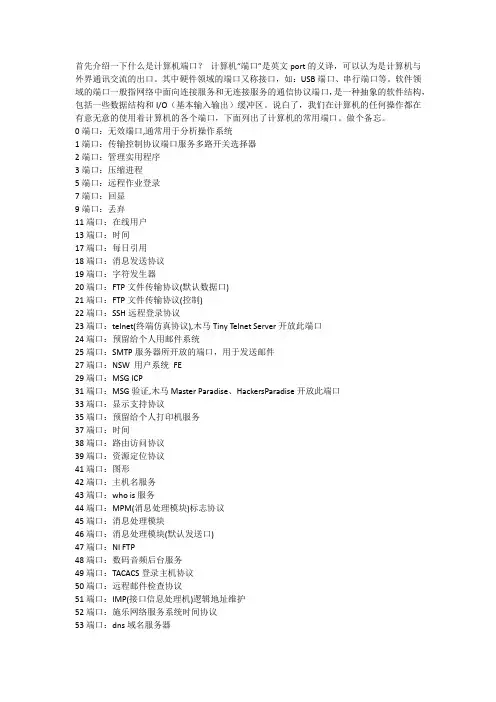 电脑端口大全