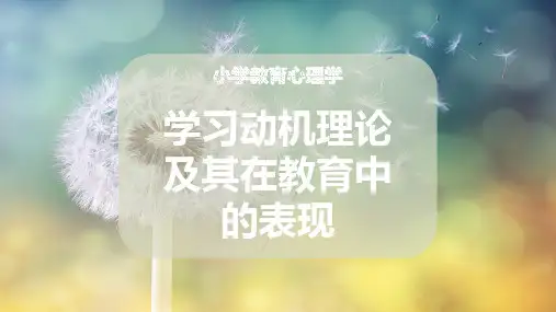 学习动机理论及其在教育中的表现