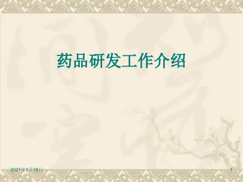 药品研发工作介绍精品PPT课件