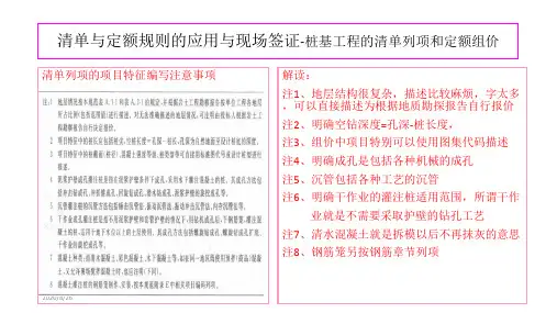 江苏省2014定额解读(灌注桩基础清单列项和定额组价实例)