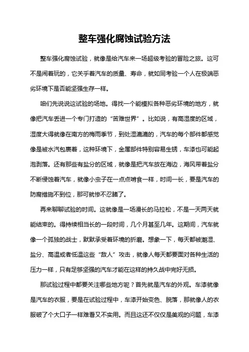 整车强化腐蚀试验方法