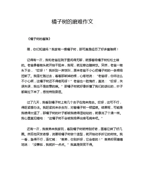 橘子树的磨难作文