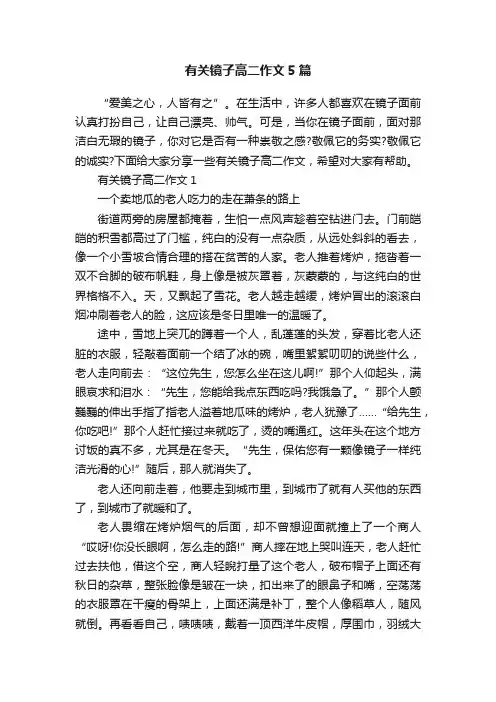 有关镜子高二作文5篇