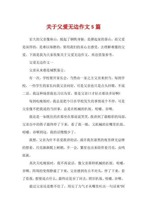 关于父爱无边作文5篇