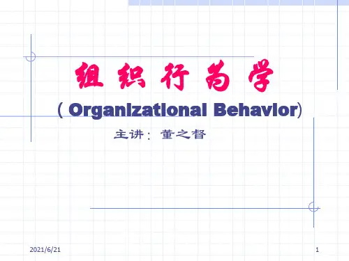 组织行为学全套课件