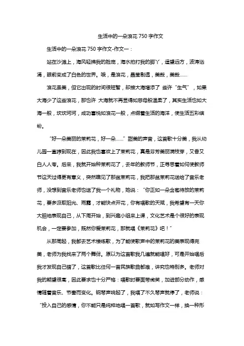 生活中的一朵浪花750字作文