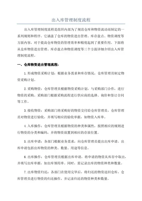 出入库管理制度流程