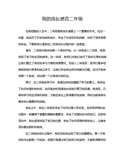 我的成长感言二年级