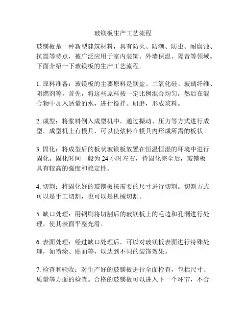 玻镁板生产工艺流程