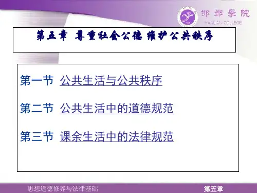 第五章尊重社会公德维护公共秩序