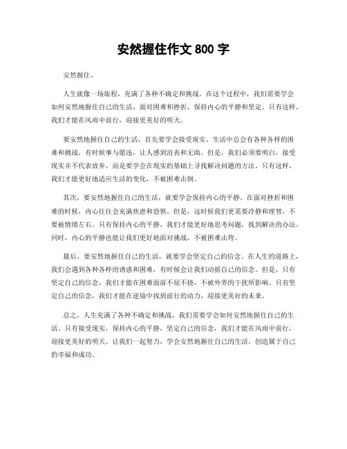 安然握住作文800字