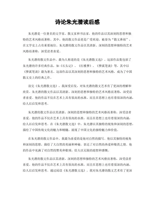 诗论朱光潜读后感