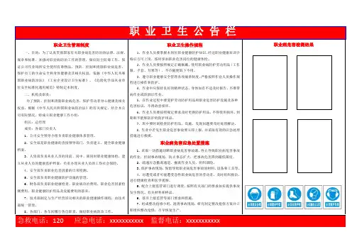 职业卫生公告栏