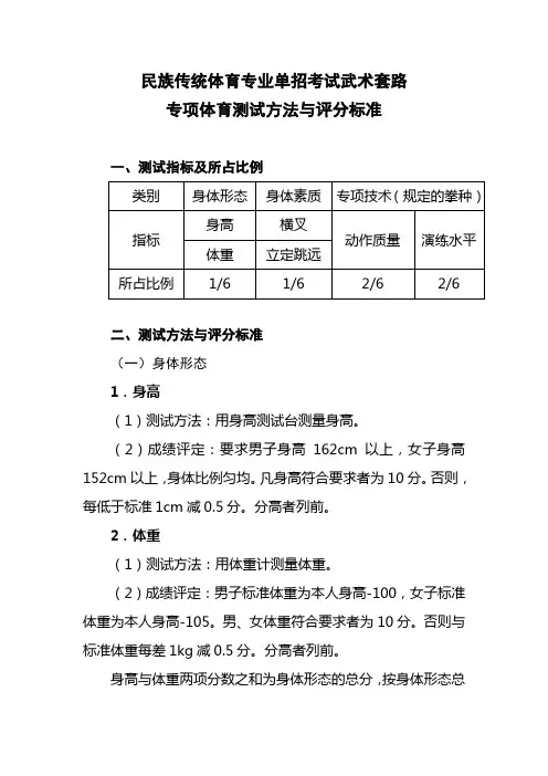 民族传统体育专业单招考试武术套路