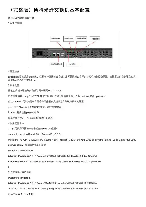 （完整版）博科光纤交换机基本配置