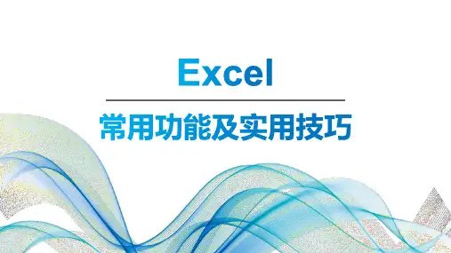Excel常用功能及实用技巧