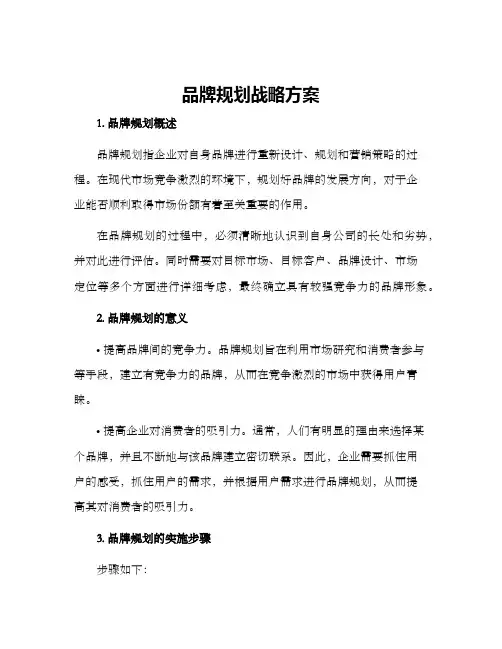 品牌规划战略方案
