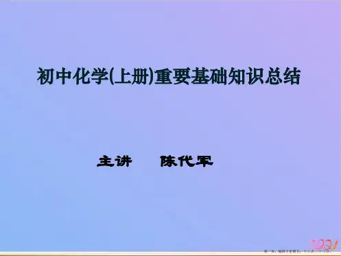 初中化学重要基础知识总结ppt课件