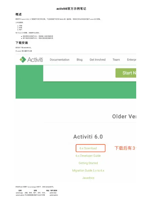activiti6官方示例笔记