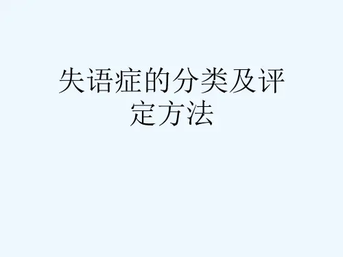 失语症的分类及评定方法[可修改版ppt]