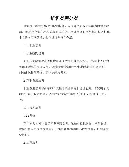 培训类型分类