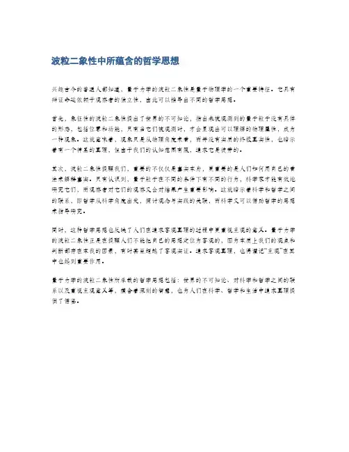 波粒二象性中所蕴含的哲学思想