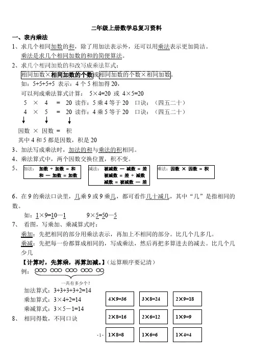 (完整版)2019青岛版五四制二年级上册知识点整理(终极版),推荐文档