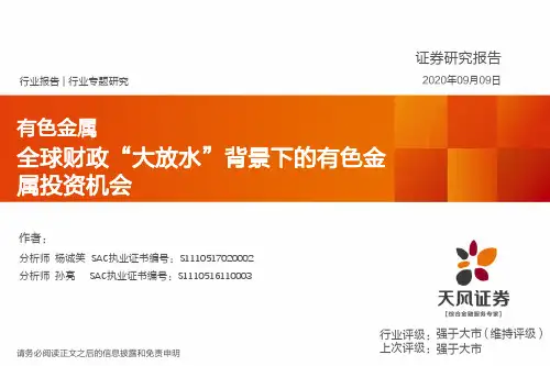 有色金属行业专题研究：全球财政“大放水”背景下的有色金属投资机会