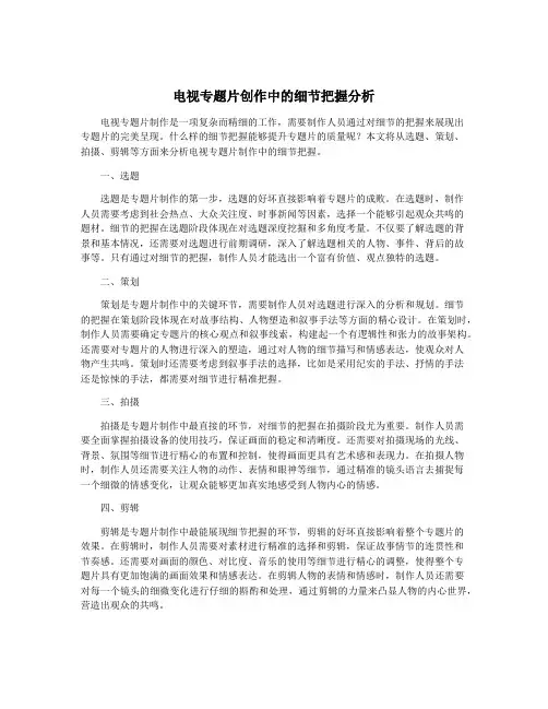 电视专题片创作中的细节把握分析