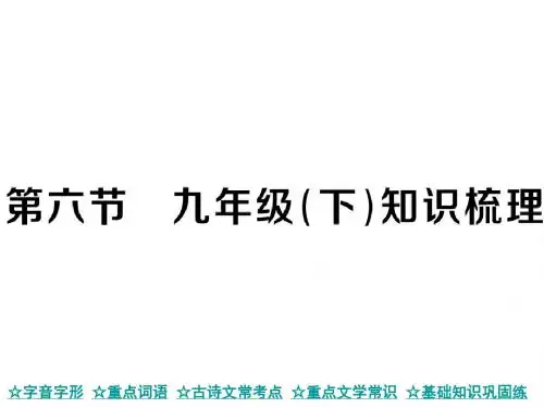 2019年中考语文总复习课件：第一轮 分册复习 第六节 9年级(下)知识梳理(共120张PPT)