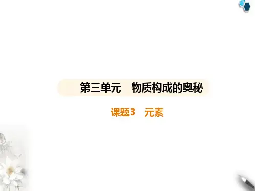 人教版初中九年级化学上册第三单元物质构成的奥秘课题3元素课件