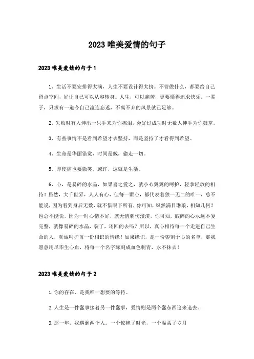 2023唯美爱情的句子_21