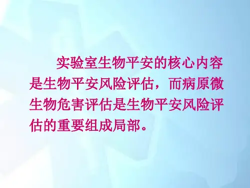 病原微生物实验活动危害评估课件