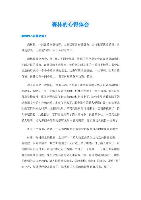 森林的心得体会