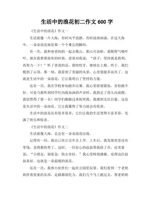 生活中的浪花初二作文600字