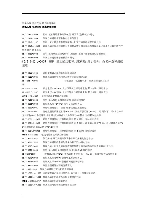 PVC标准