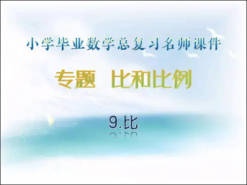 9.比·专题 比和比例_小学毕业数学总复习名师课件