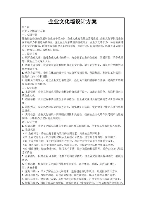 企业文化墙设计方案