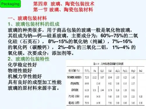 商品包装技术第四章 玻璃陶瓷技术(选修课)