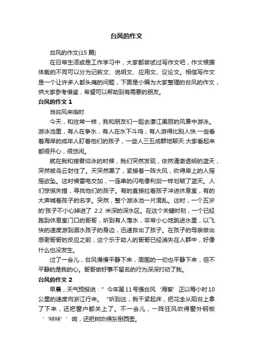 台风的作文（15篇）