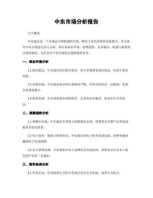中东市场分析报告