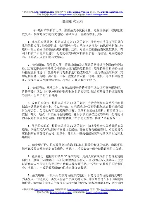 船舶拍卖流程