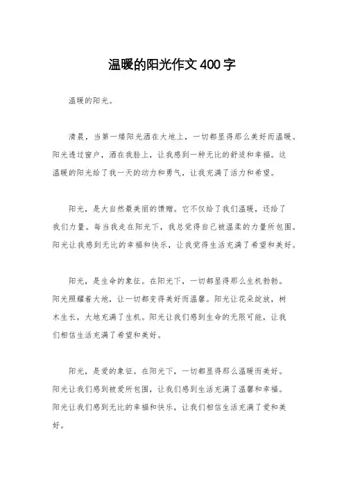 温暖的阳光作文400字