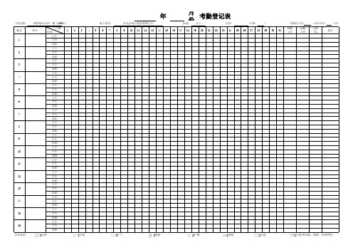 考勤表(建筑工程考勤登记表)