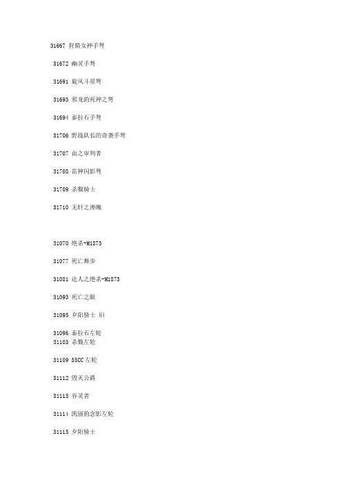 DNF装备代码大全