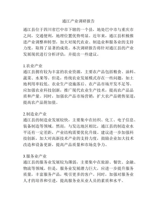 通江产业调研报告