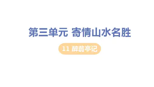 部编版语文九年级上册第11课《醉翁亭记》课件